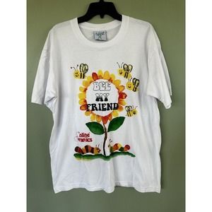 Online Ceramics T Shirt “Bee My Friend” Size Large Graphic Oversized White​​​